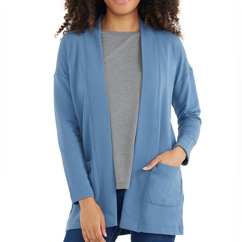 FREEFLY | Thermal Fleece Cardigan in Heron Blue | M